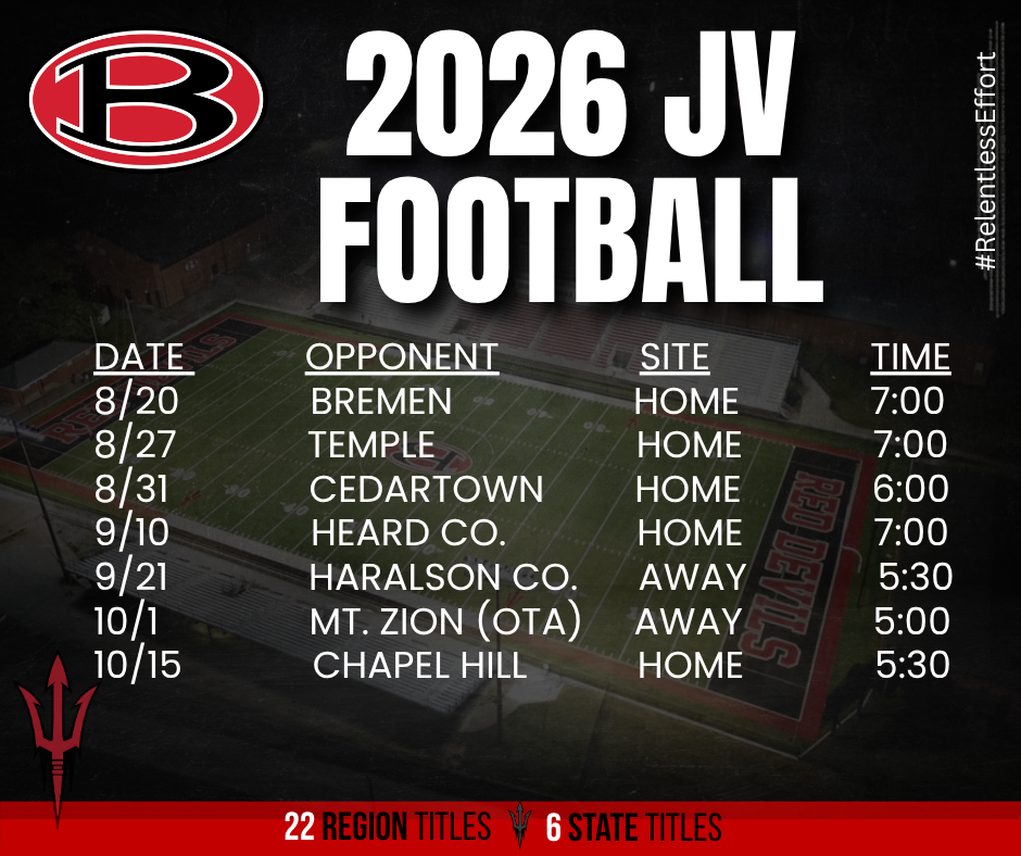 2026 JV Football Schedule