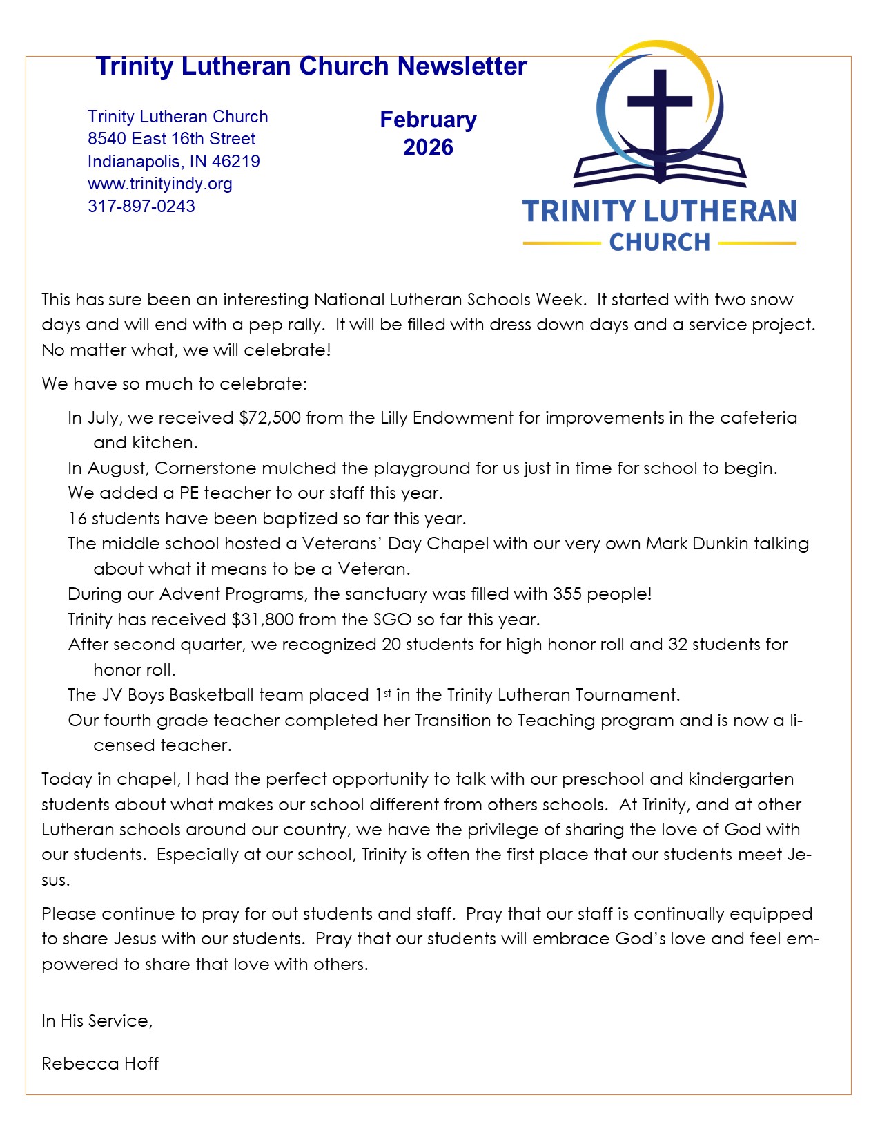 February 2026 Newsletter