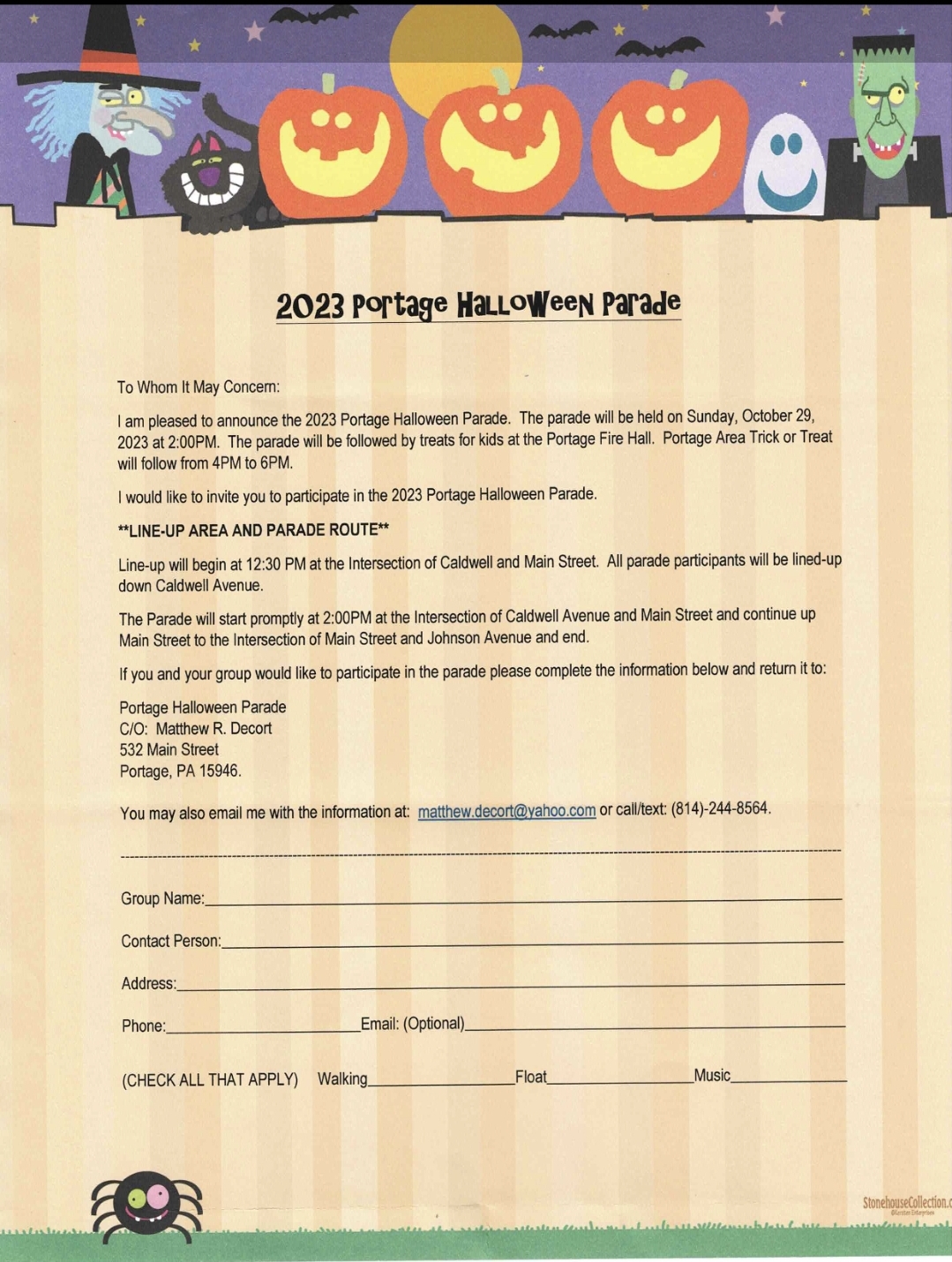 Halloween Parade Information