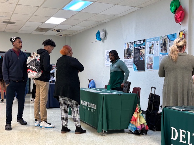 Students talking with Valley State University