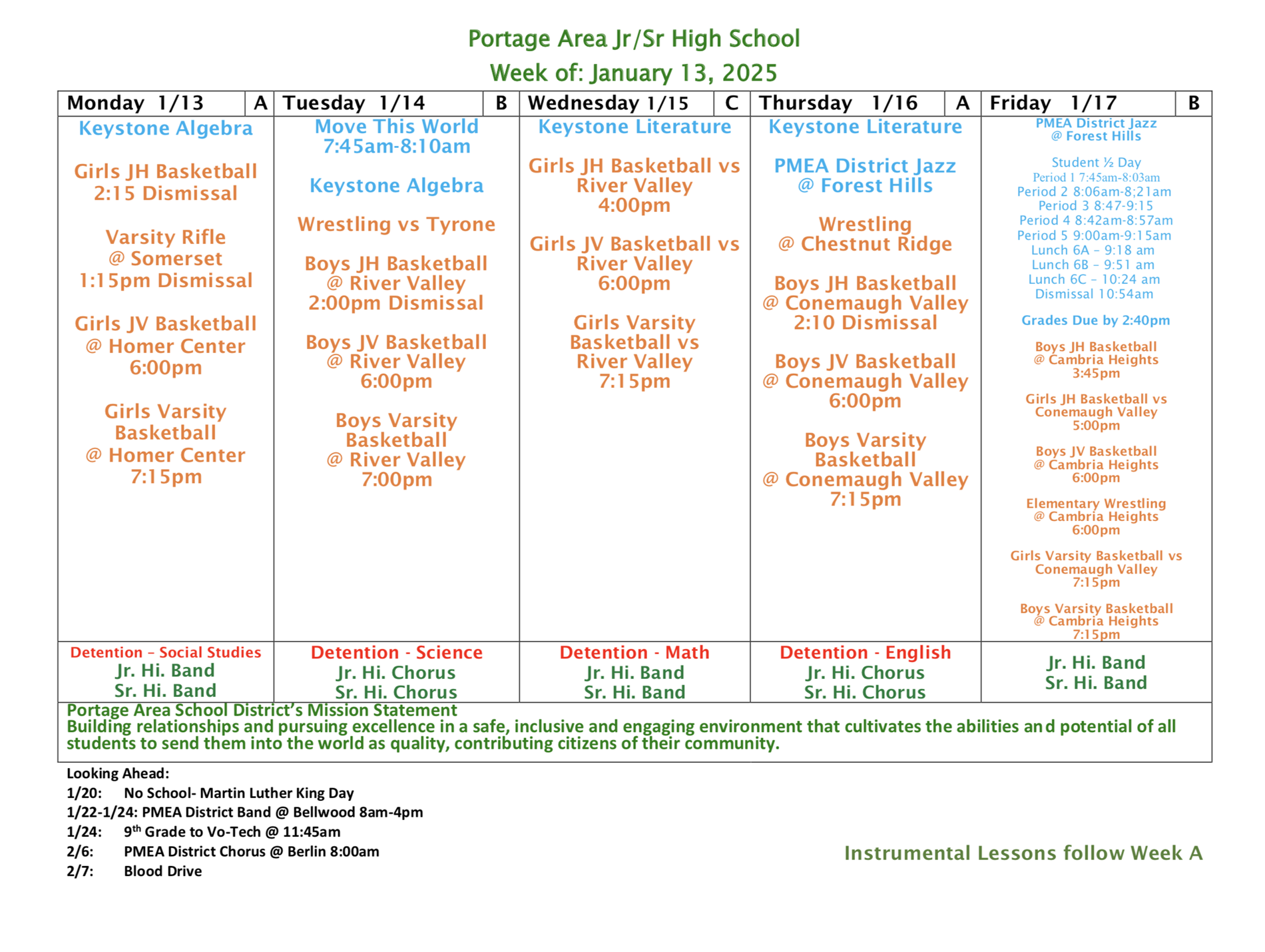 Weekly Calendar