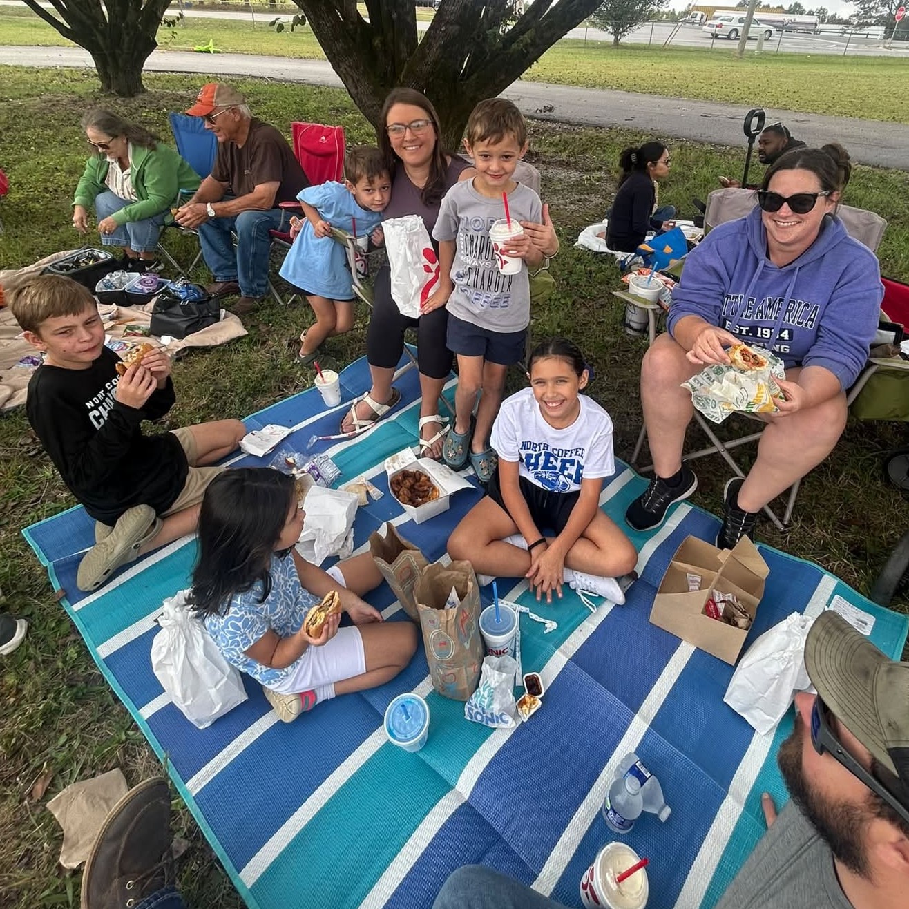 Picnic on the Playground with family