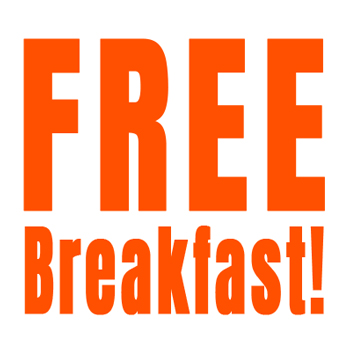 free breakfast text block
