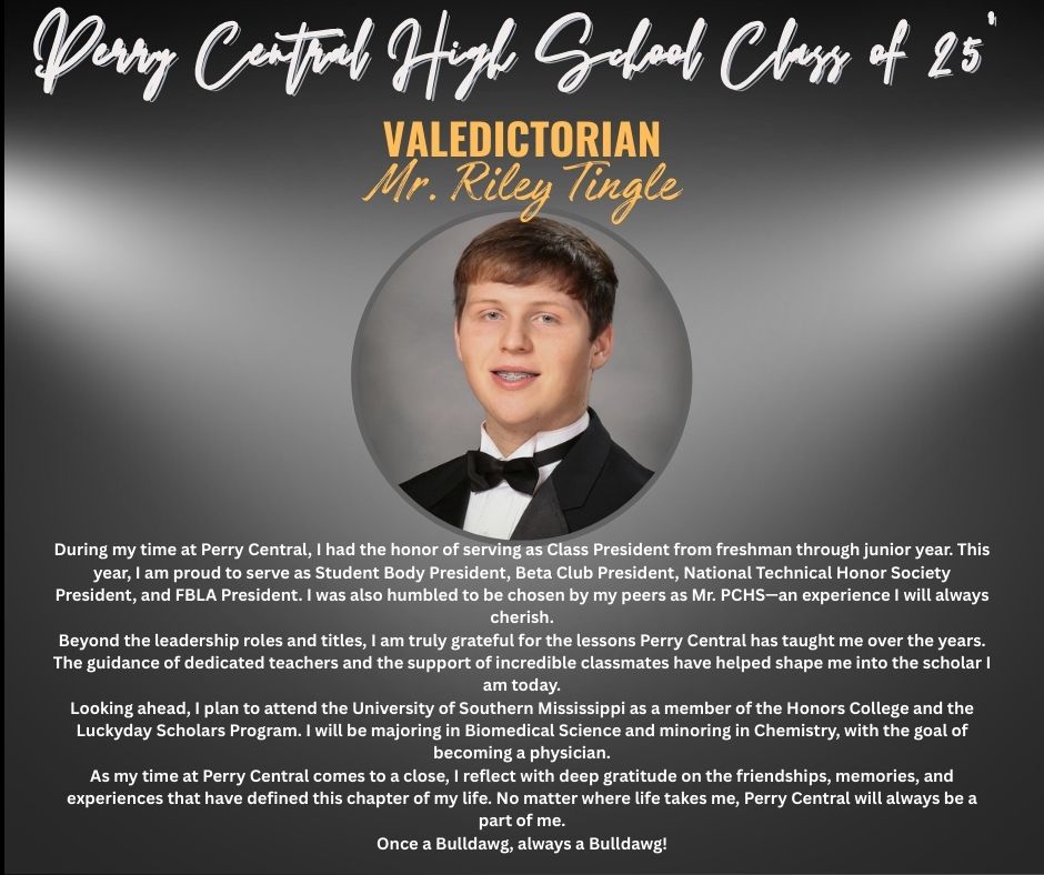 Class of 2025 Valedictorian Riley Tingle Class of 2025 Valedictorian Riley Tingle