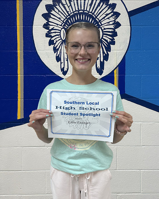 Khloe Ensinger, Sept. HS Spotlight