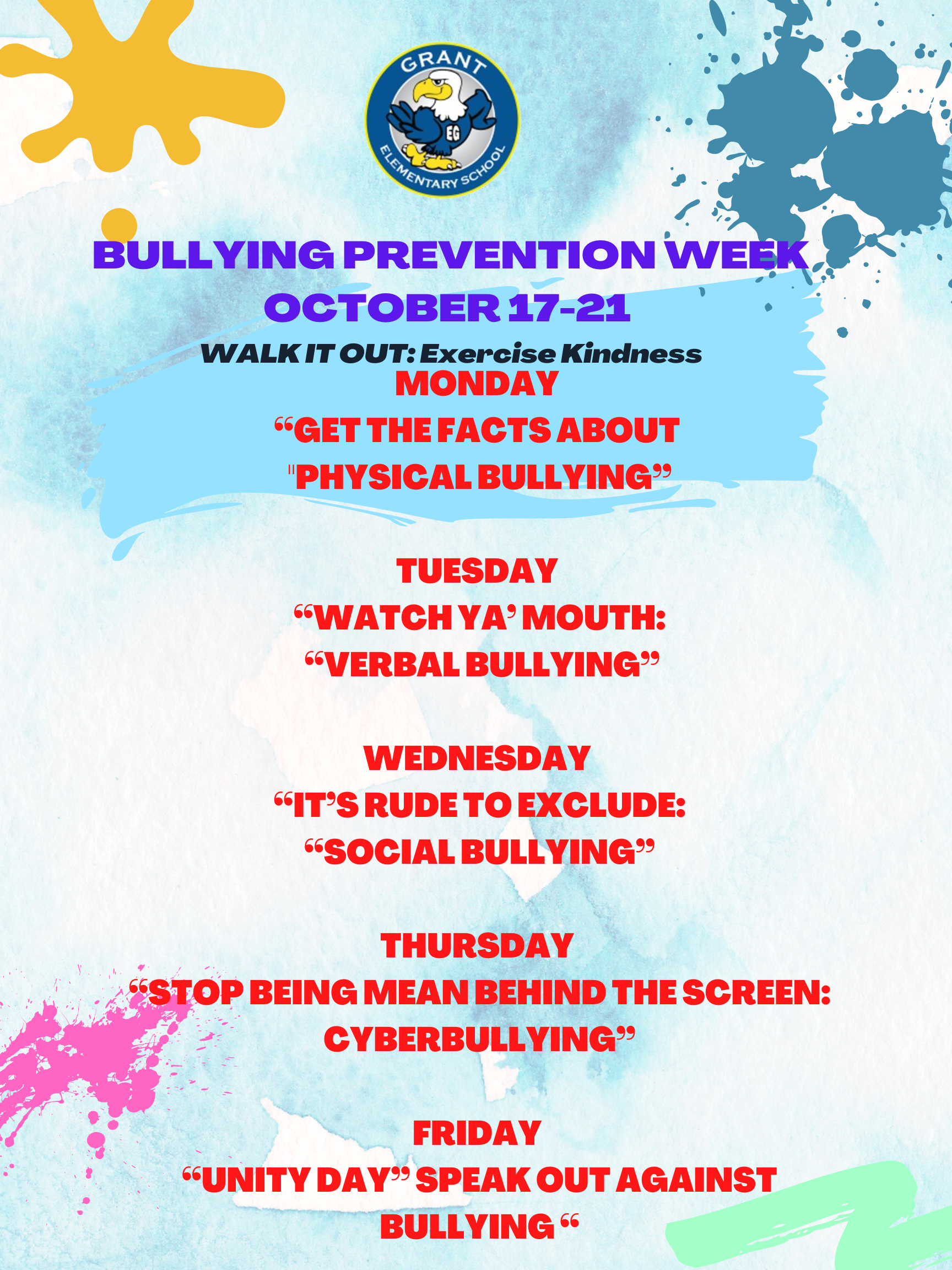Bullying Prevention Week Flyer