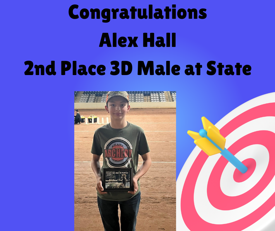 Alex Hall 2nd Place Archery Male 