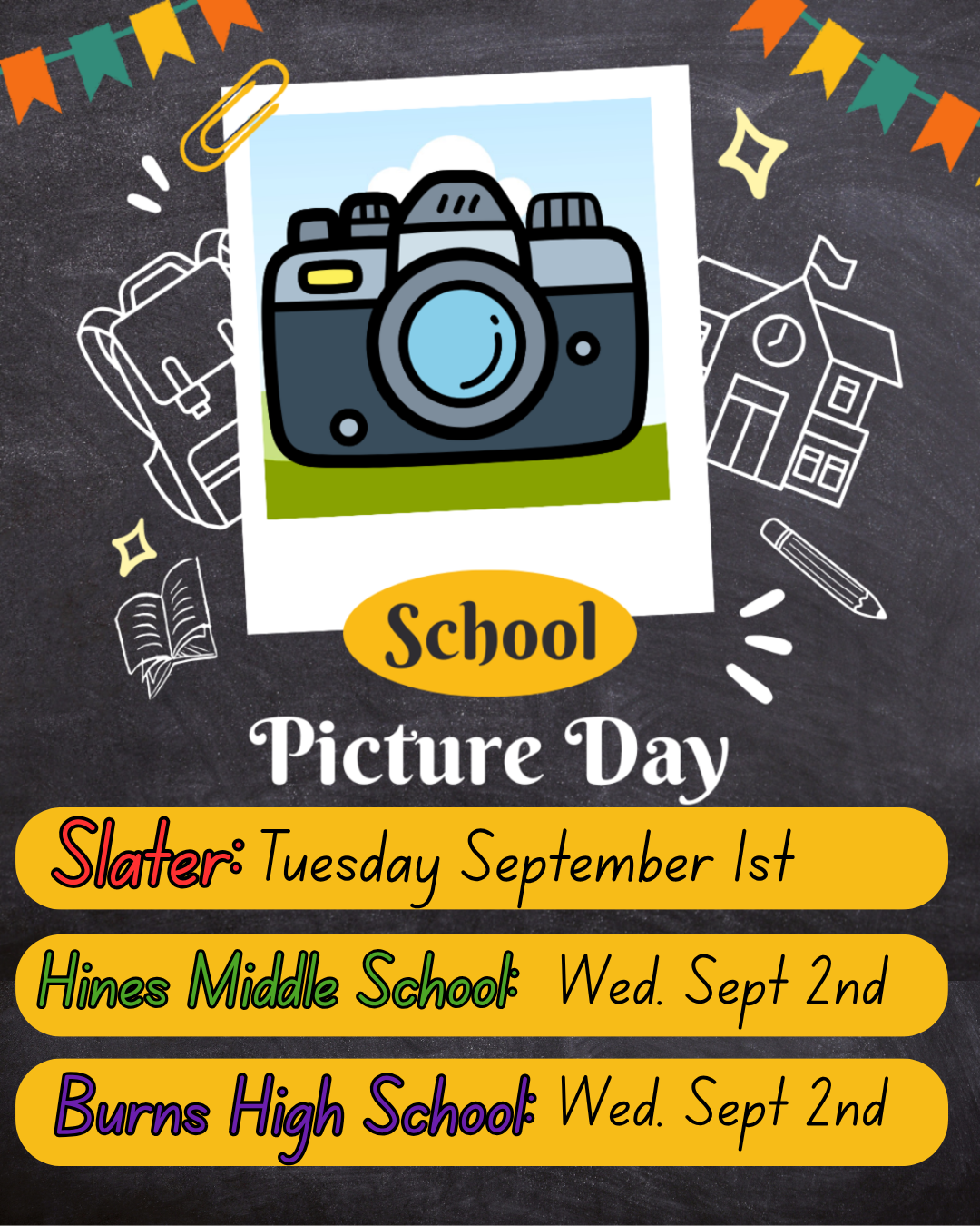 Picture Day 9/1 and 9/2