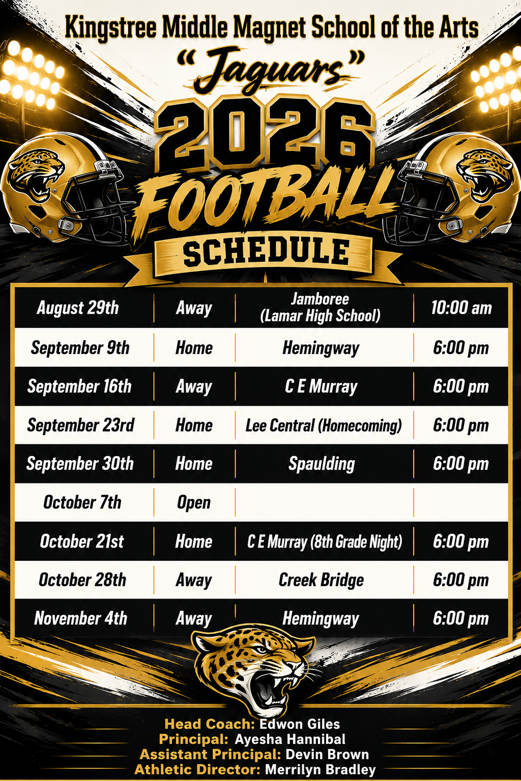 2026 KMMSA Football Schedule