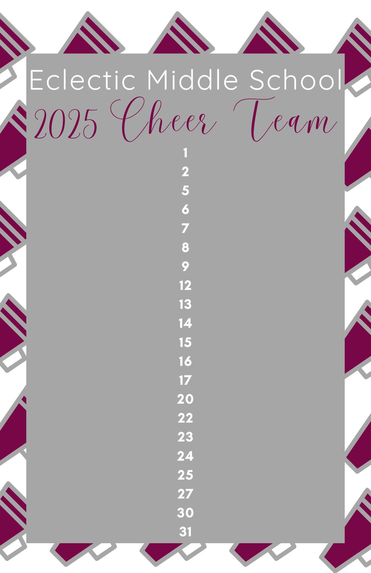 2025-2026 EMS Cheer Tryout Results