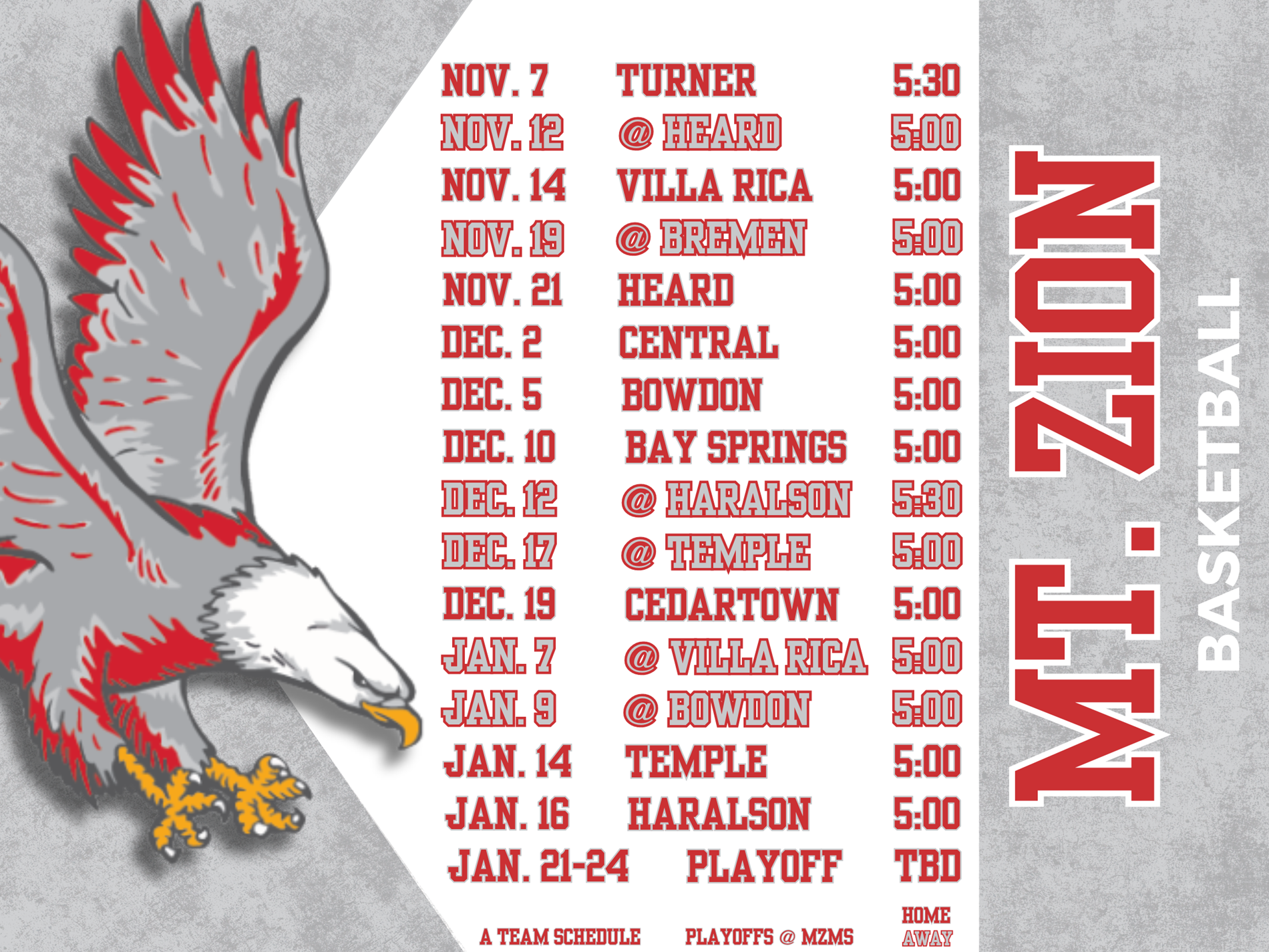 Basketball schedule