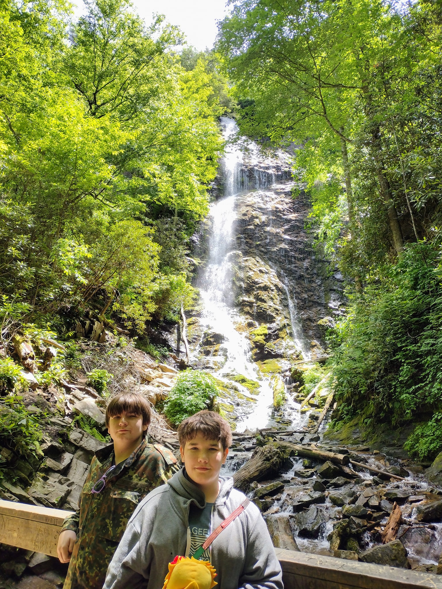My sons, David and Aaron, at Mingo Falls in Cherokee, NC.