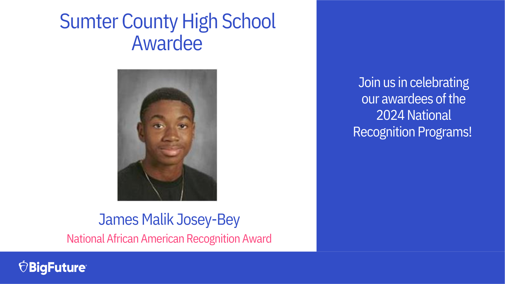 James Malik Josey-Bey Awarded 