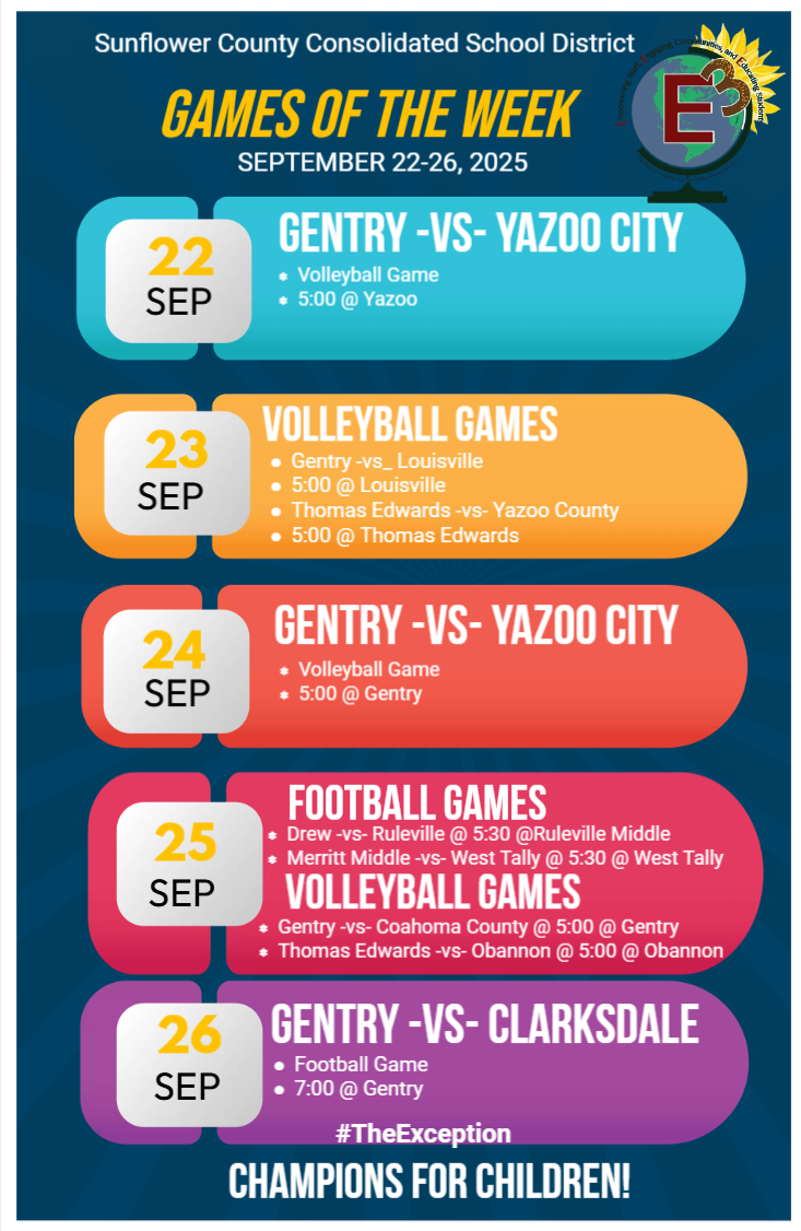 SCCSD Games of the Week