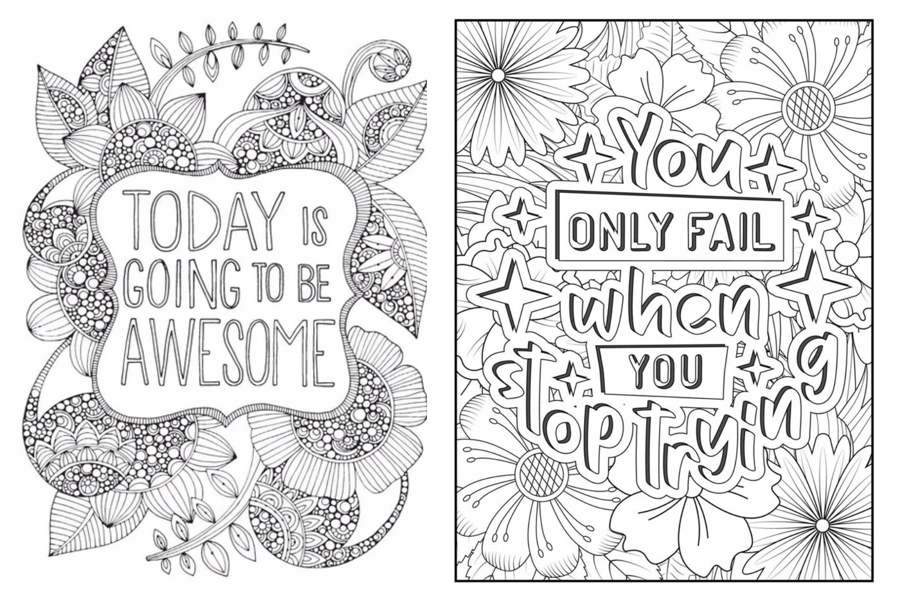 Coloring page-positive message