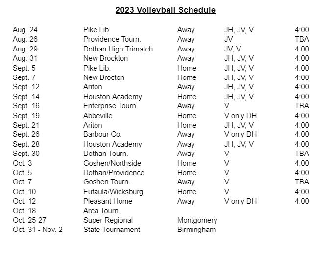 volleyball schedule 2023