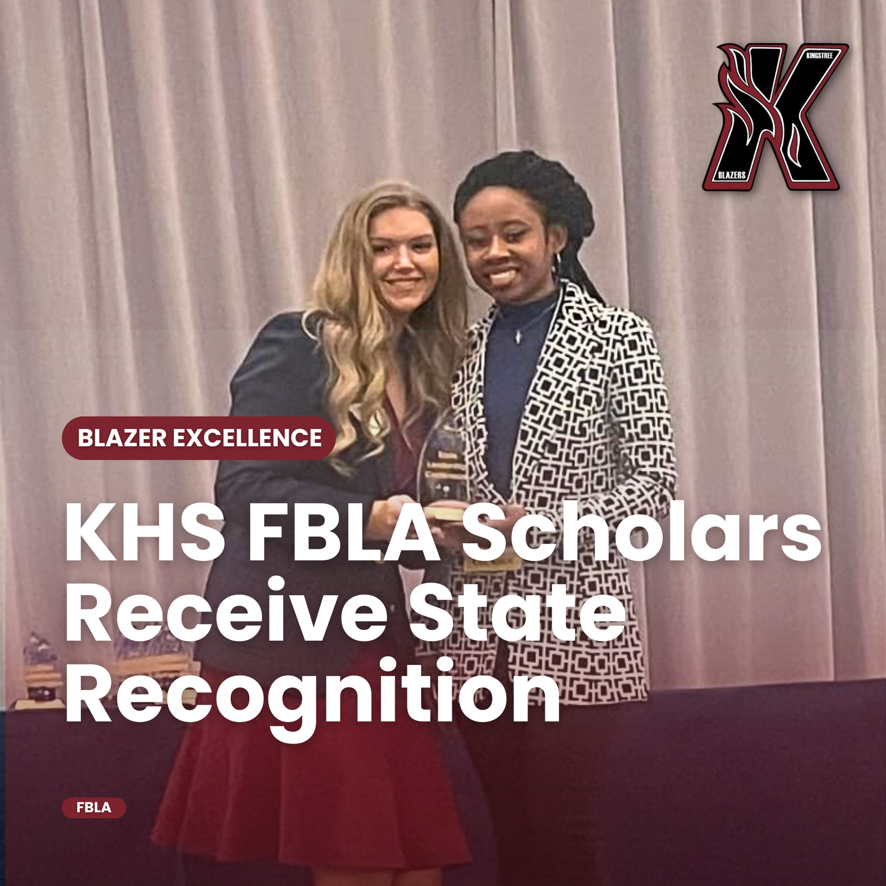 KHS Scholar receiving award during state FBLA Conference.