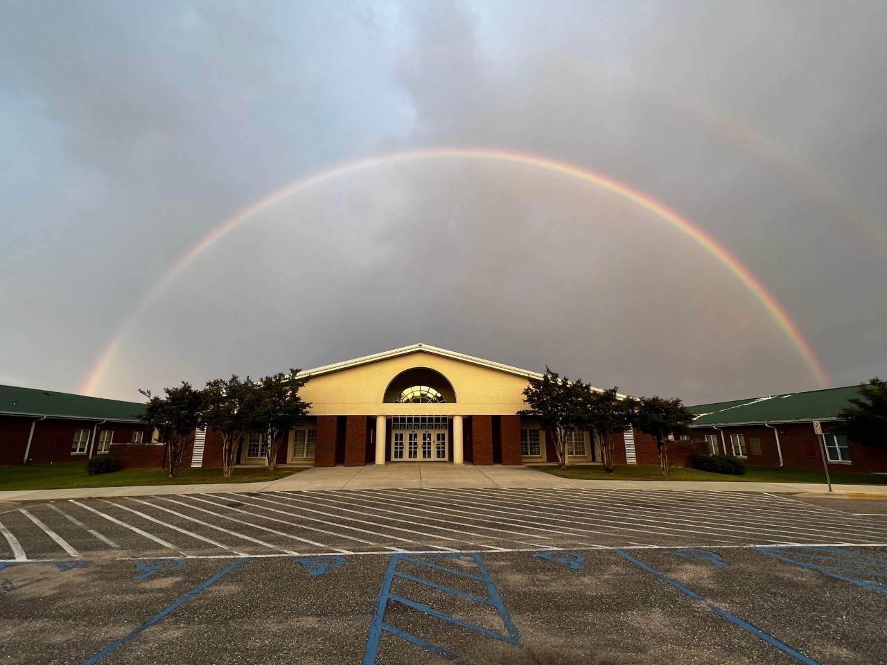 rainbow over Billingsley School