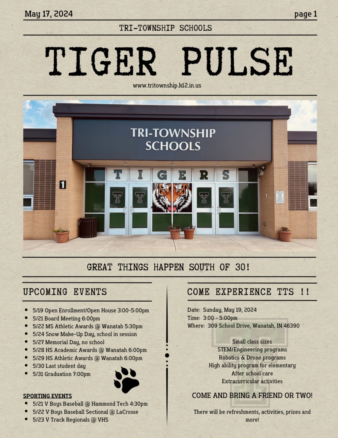 Tiger Pulse Front Page 5/17/24