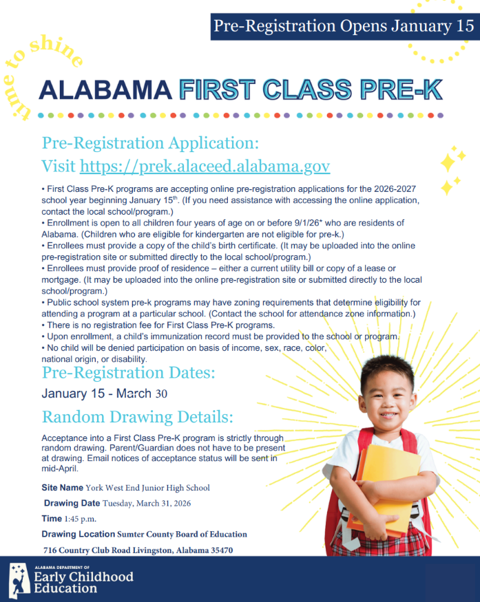 YWE's PreK Pre-Registration