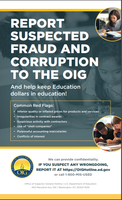 report suspected fraud and corruption to the oig