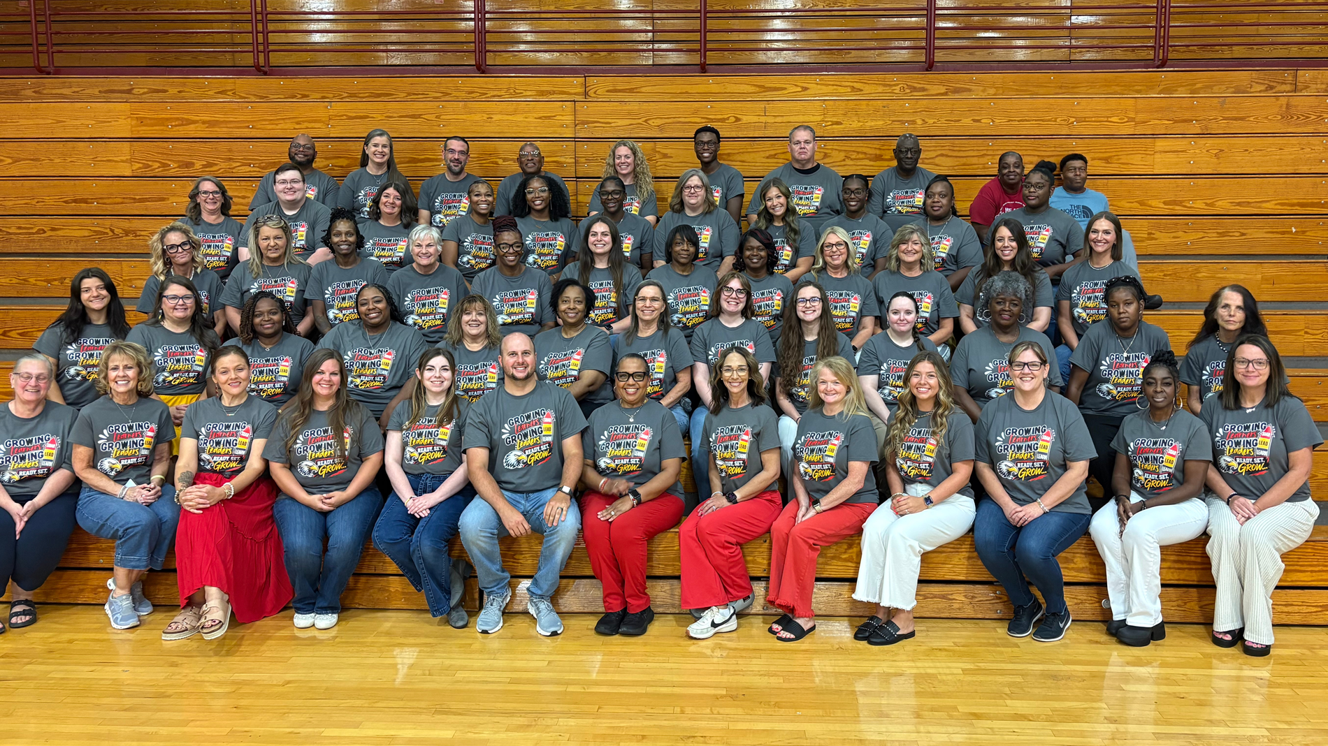This image is the staff photo on the first day of school