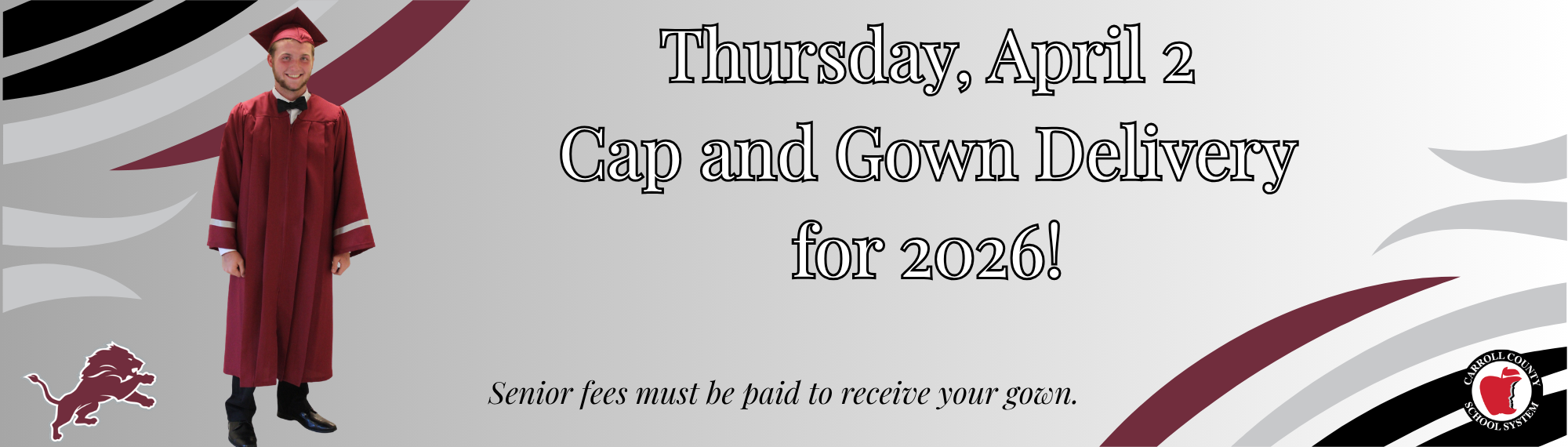 cap and gown delivery