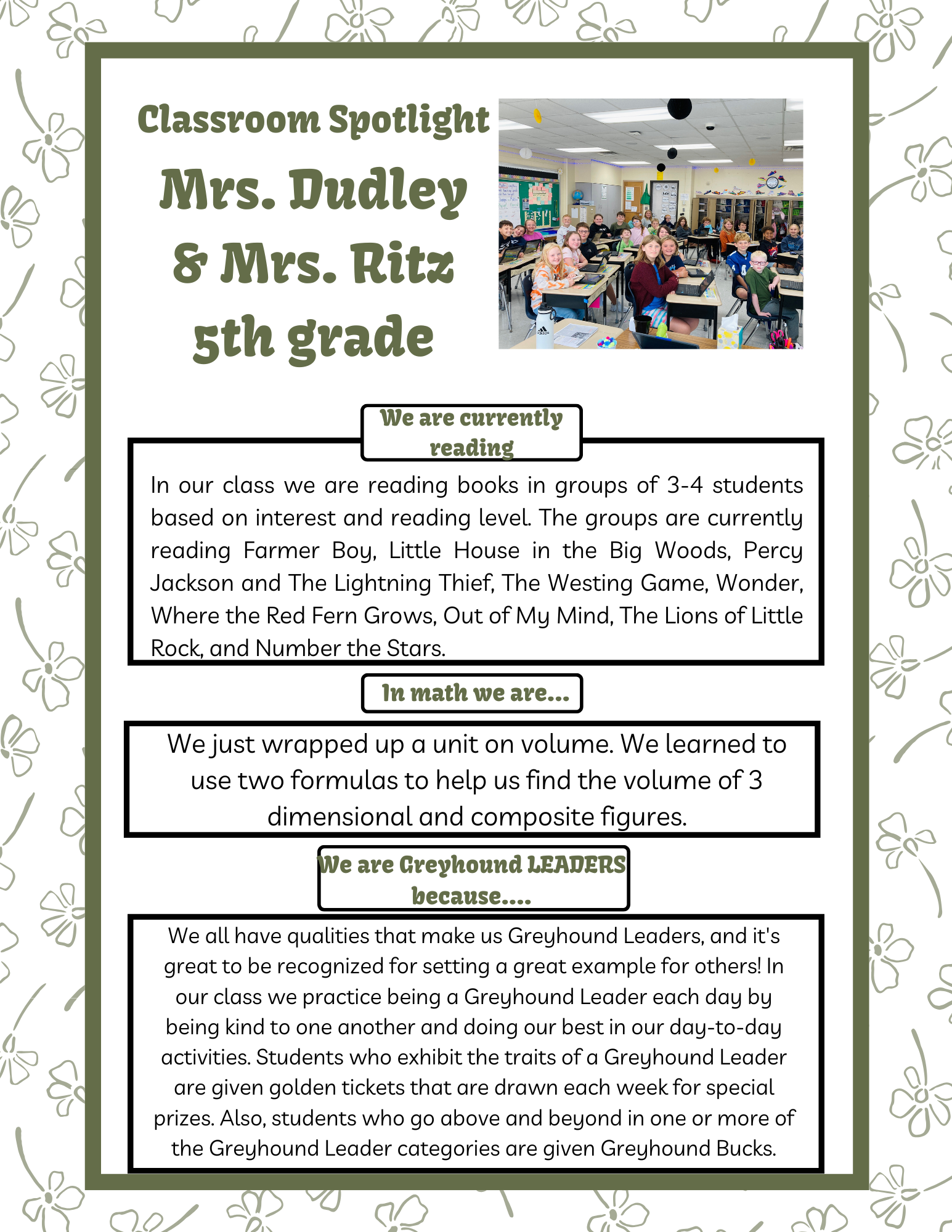 flyer for classroom spotlight.