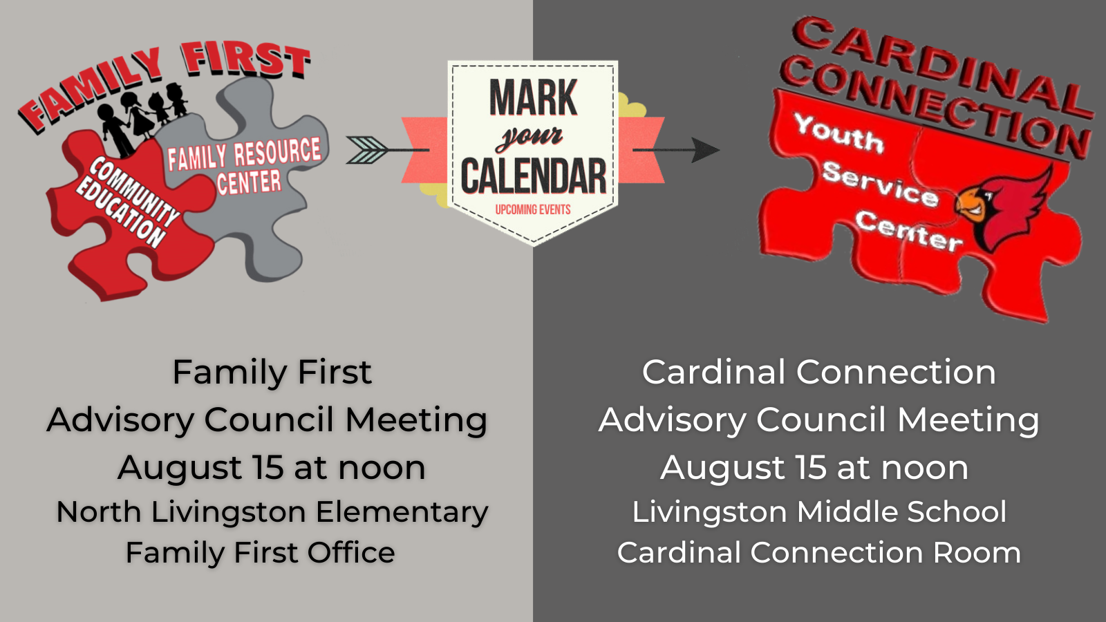 Mark Your Calendar Advisory Council Meeting August 15