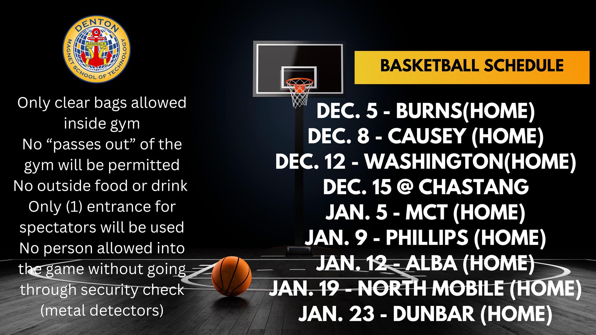 basketball schedule