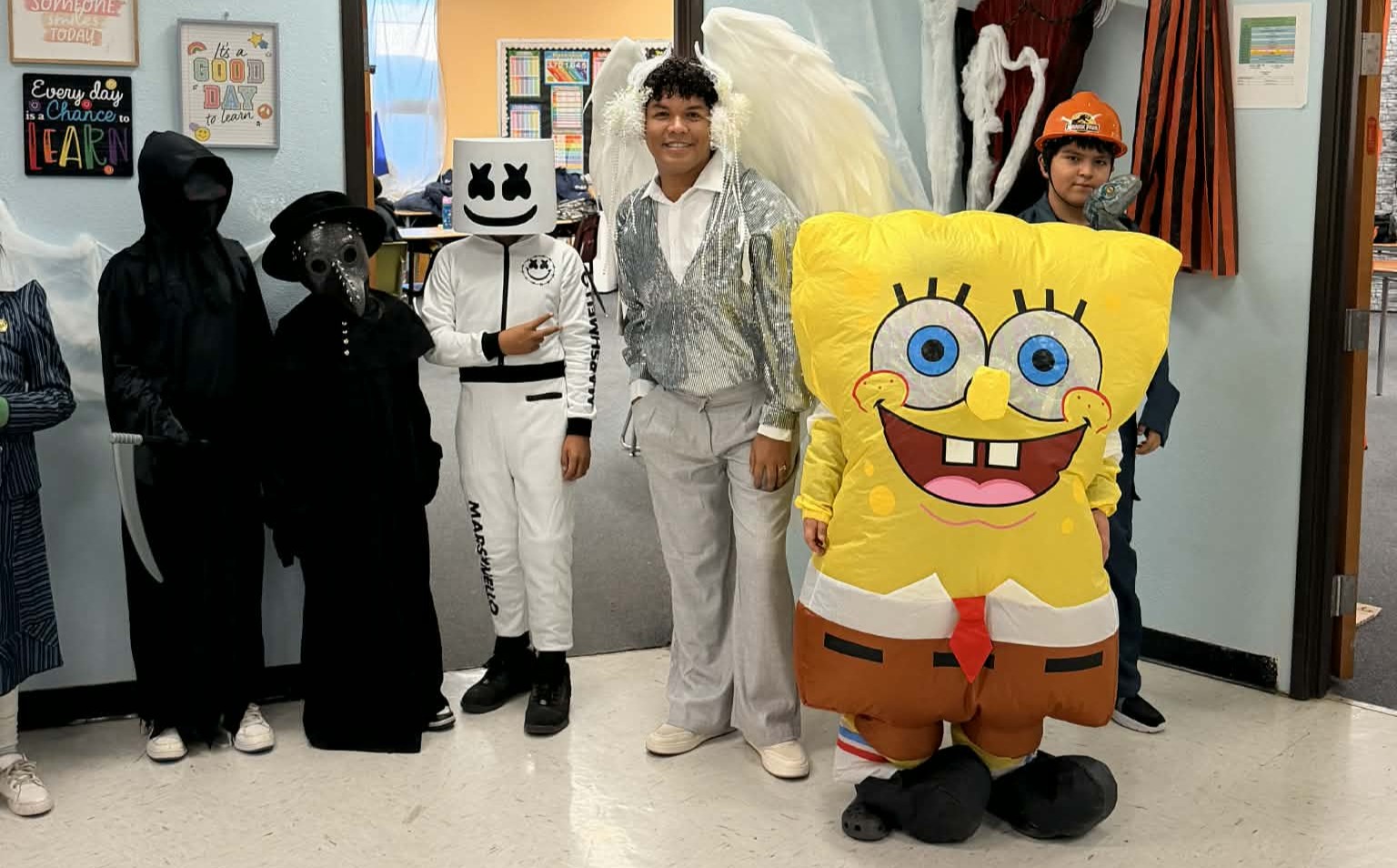 Students on Halloween