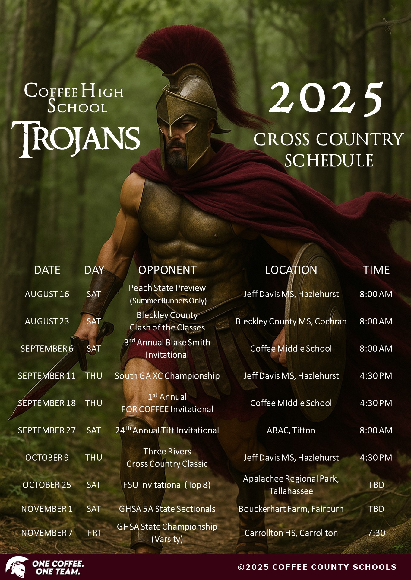 2025 CHS Cross Country Schedule
