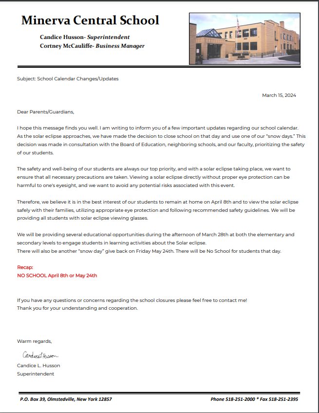 Home - Minerva Central School District