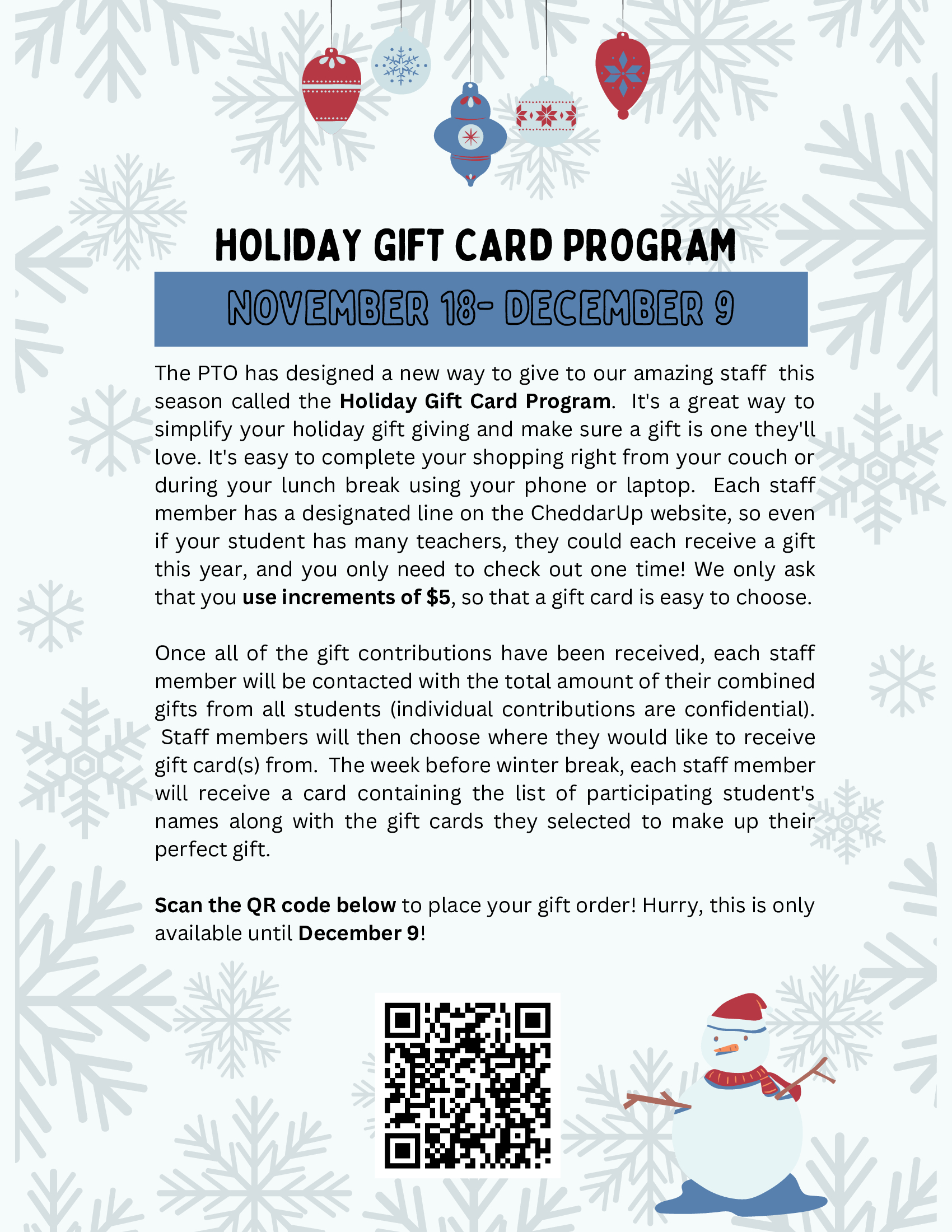 Holiday Gift Card Program