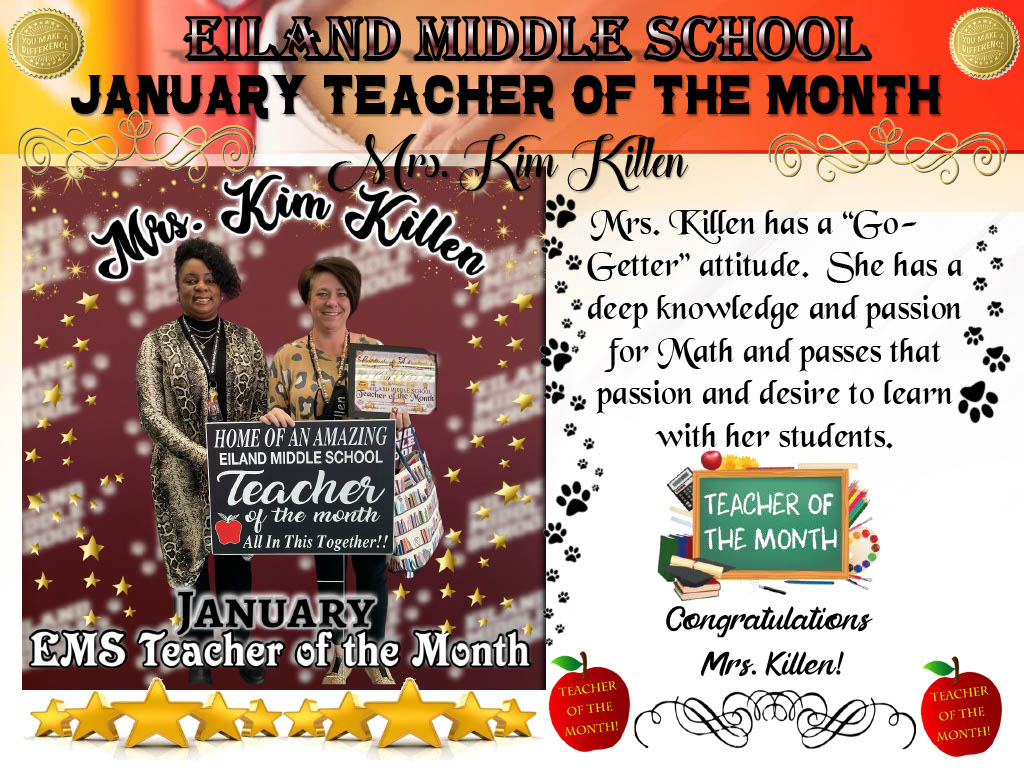 January Teacher of the Month 