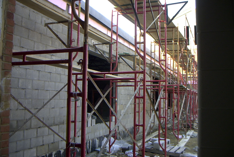 Construction in courtyard