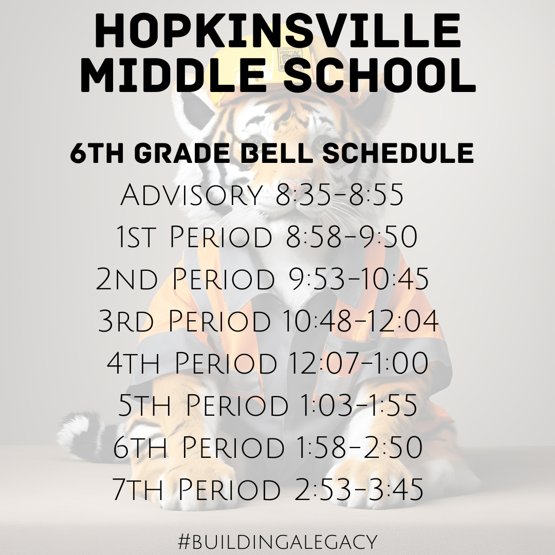 6th grade schedule