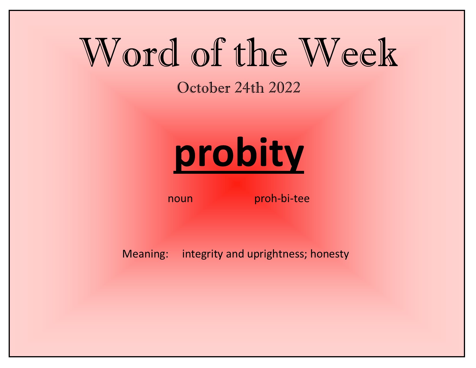 Probity word of the month