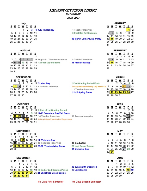 2026-27 School Calendar
