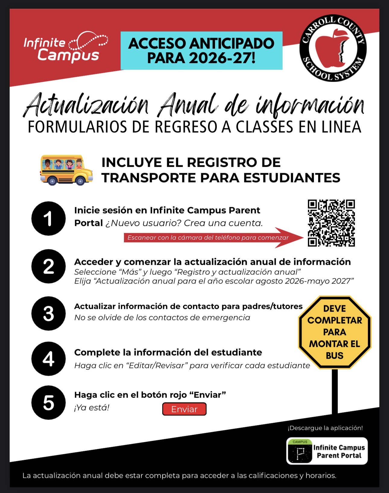 annual update flyer in spanish