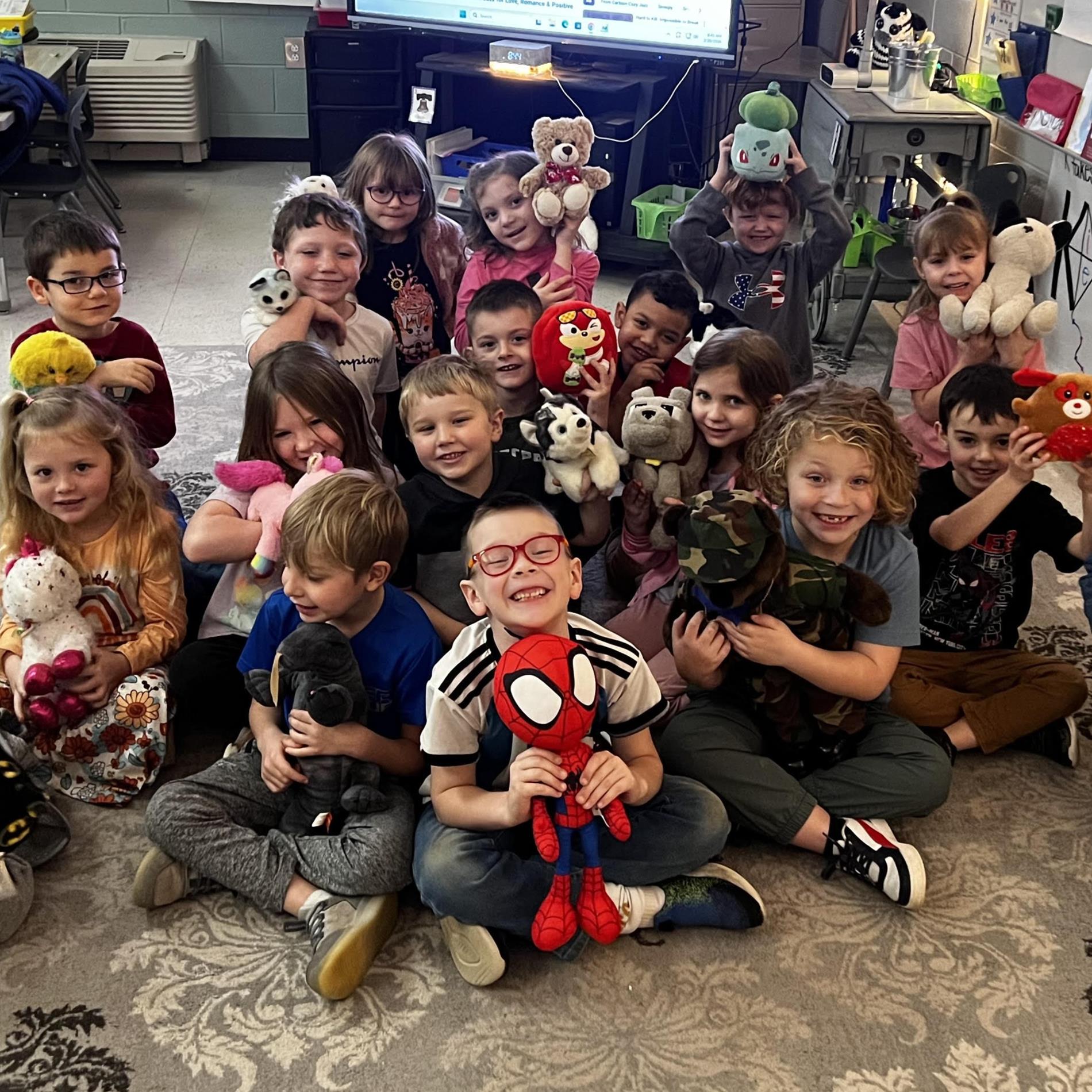 Kindergarten students at story time