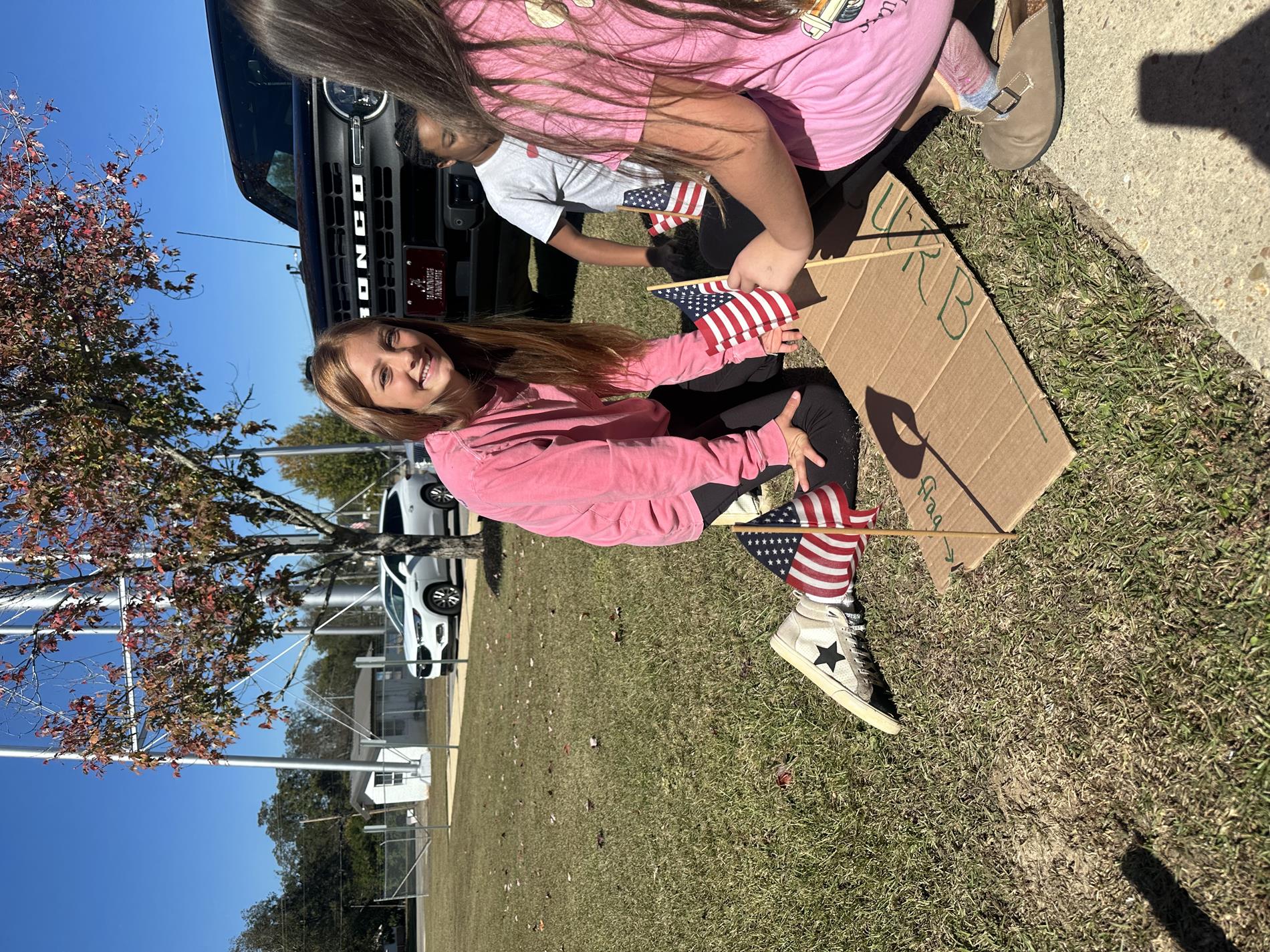 Peer Helpers decorating for Veterans Day.