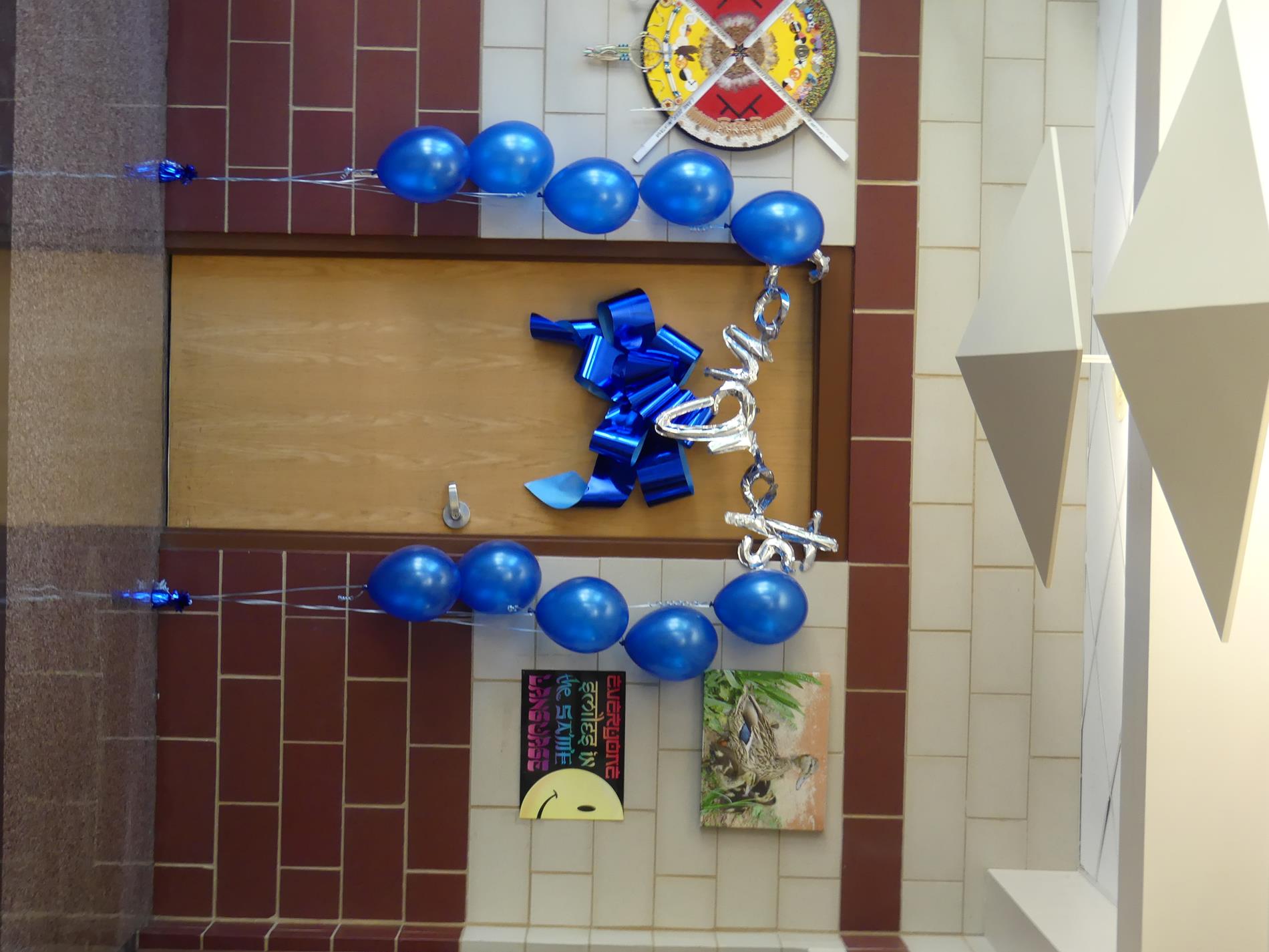 Blue balloon arch