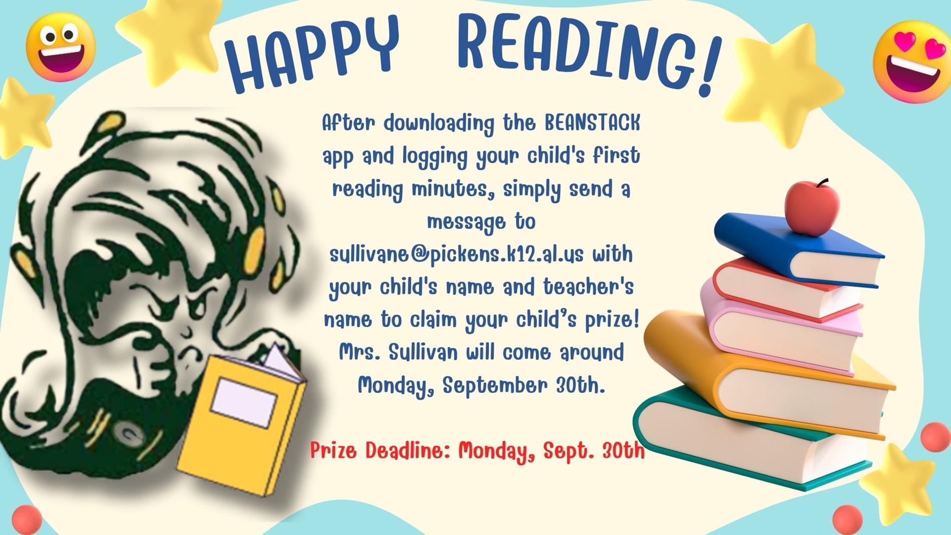 Download the BEANSTACK APP and start logging your child's reading! 