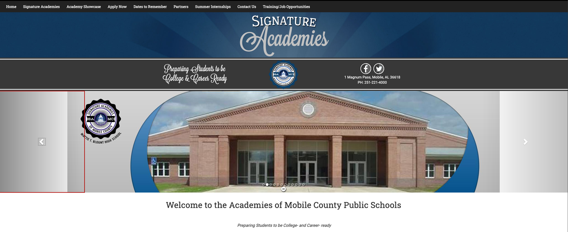Signature Academies of Mobile main website