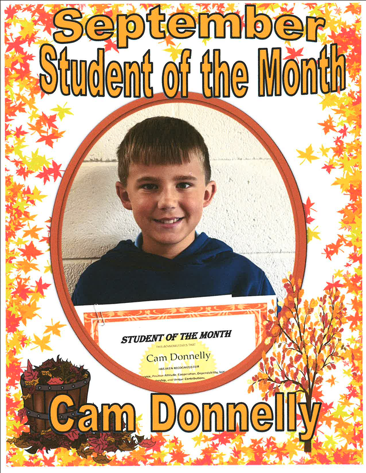 6th Grade Student Of The Month