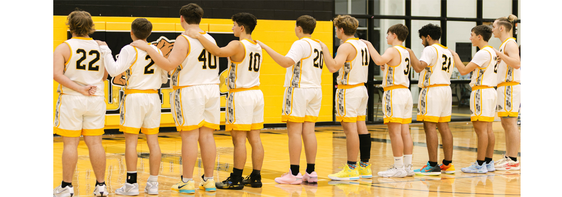 Boys Basketball team during pledge