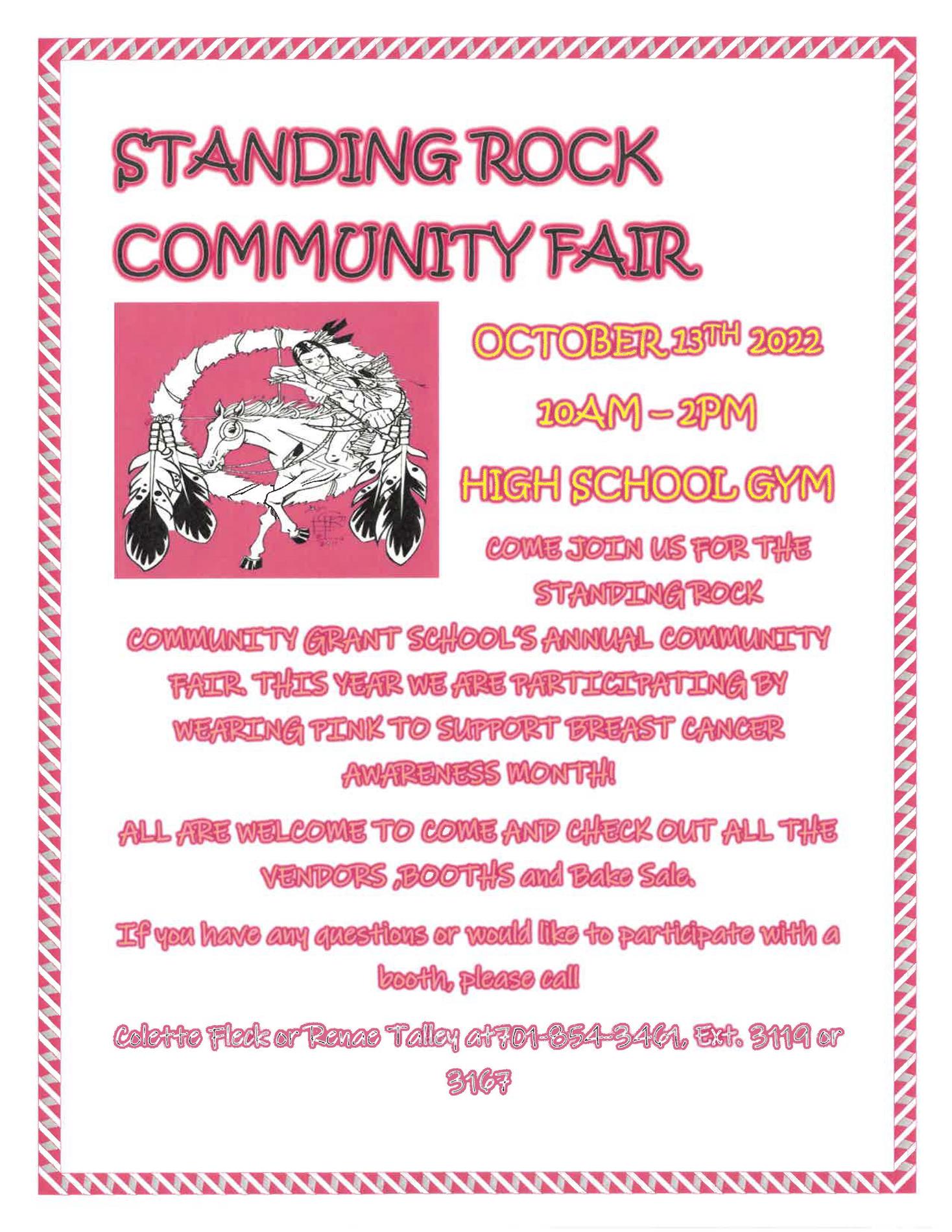 Standing Rock Community Fair Flyer