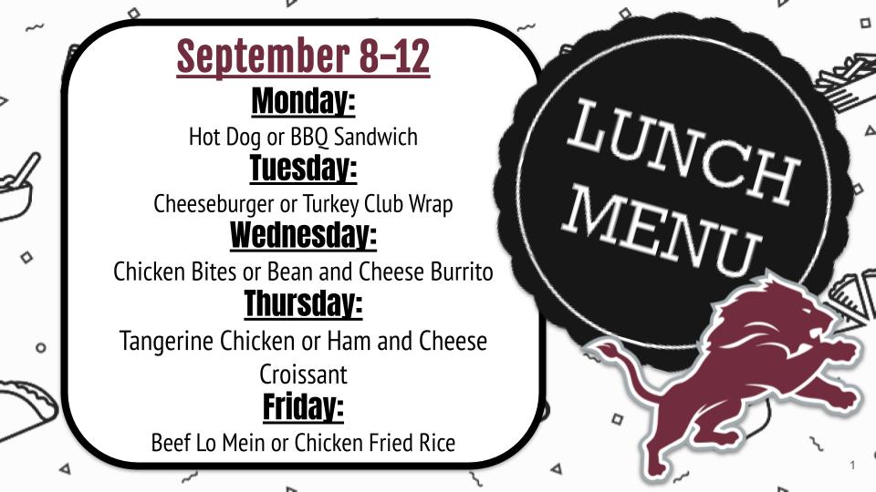 Lunch September 8-12