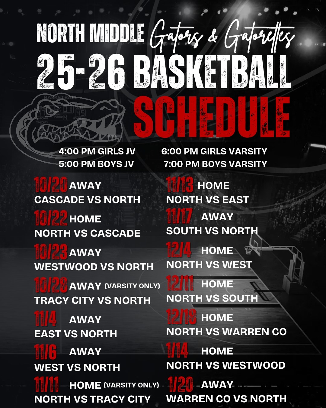 basketball schedule